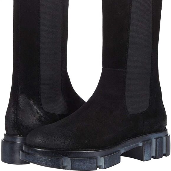 Free People Brooks Chelsea Boots Black Suede Lug Sole US 7 - Picture 4 of 11